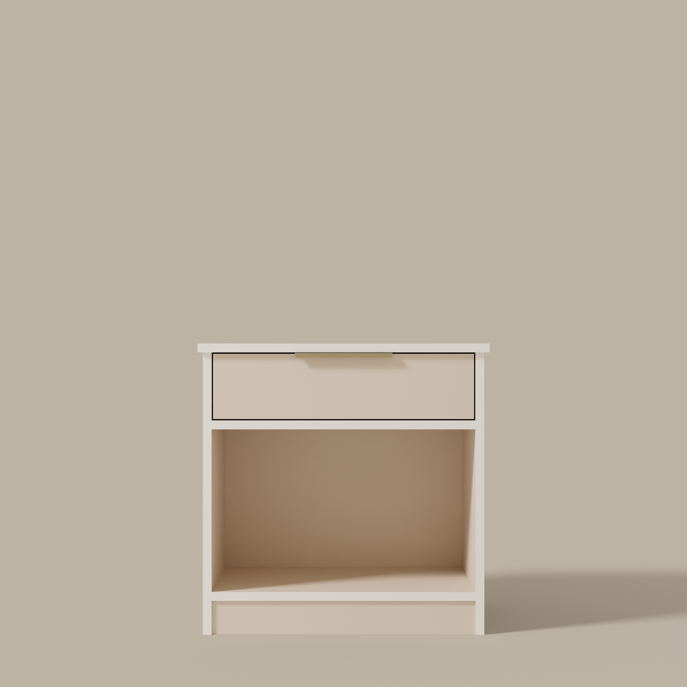 Bedside Table with Drawer and Open Shelf
