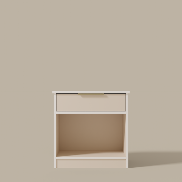 Bedside Table with Drawer and Open Shelf