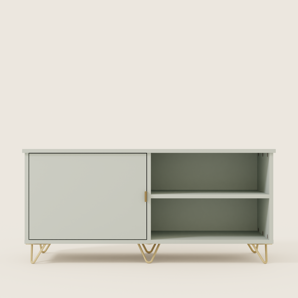 Double Bedside Cupboard with Open Shelving
