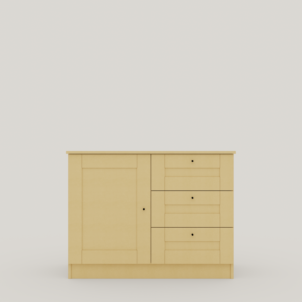 Low Double Cupboard With 3 Drawers