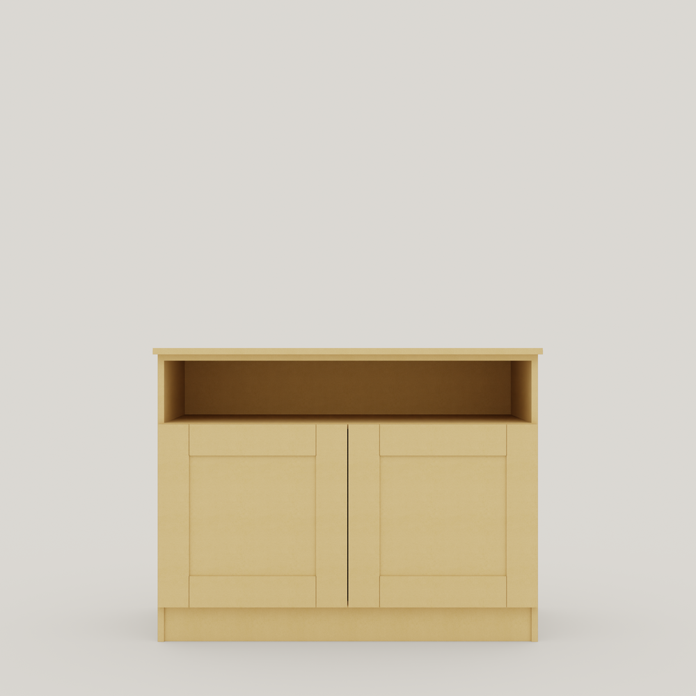 Low Double Cupboard With Open Shelf