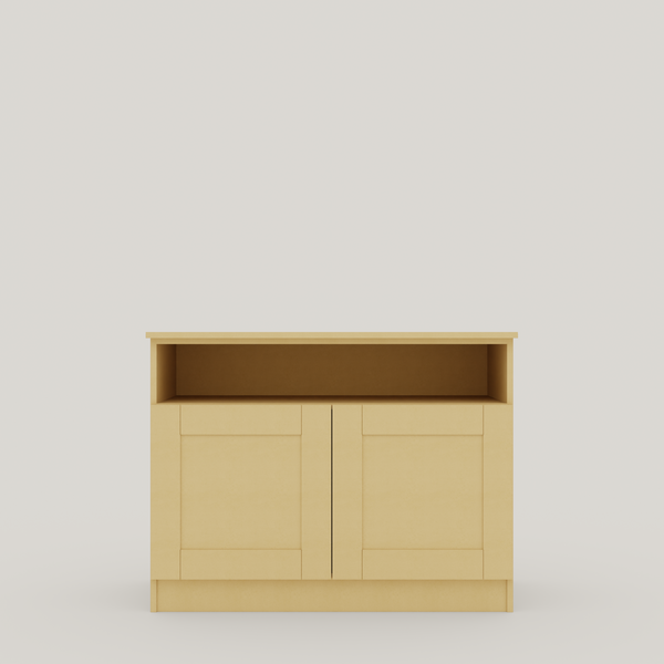 Low Double Cupboard With Open Shelf