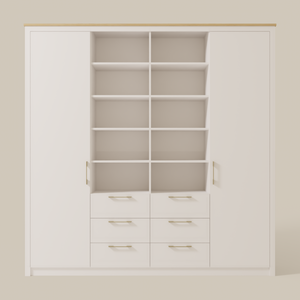Double Wardrobe with Shelves & Drawers