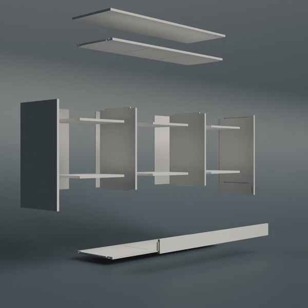 Video of a custom cabinet put together and fitted into an alcove.