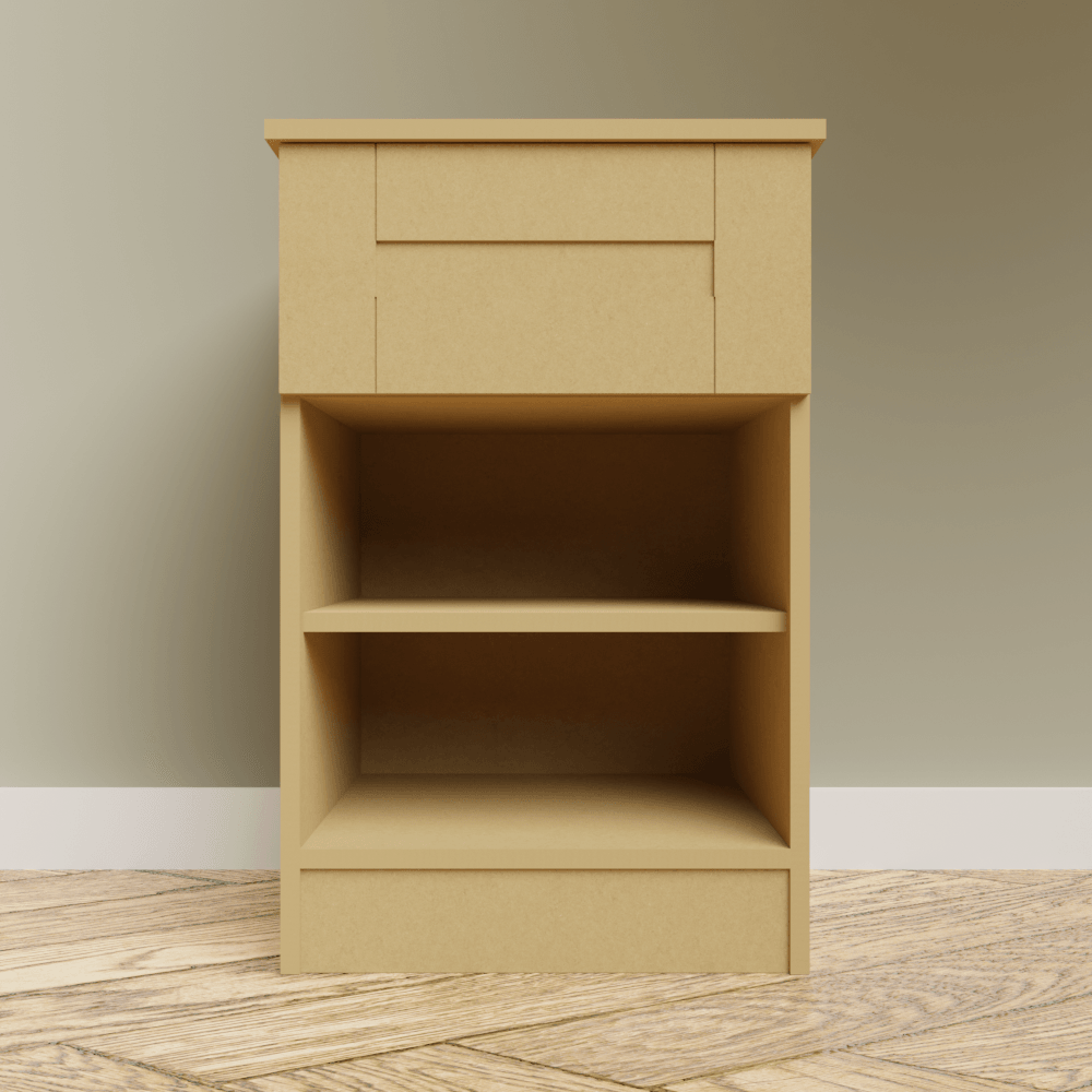Low Single Open Cupboard with Drawer - The Cabinet Shop