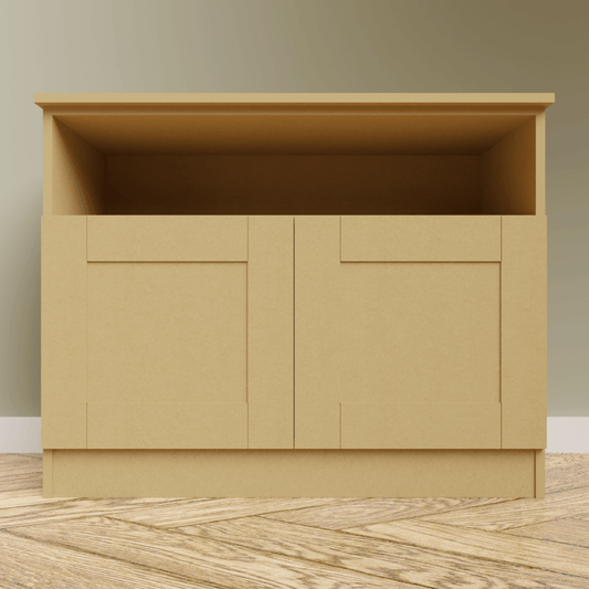 Low Double Cupboard With Open Shelf - The Cabinet Shop